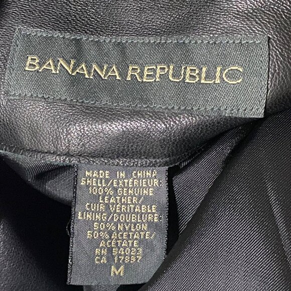 Banana Republic Leather Coat in Black in Size Medium - Picture 8 of 8